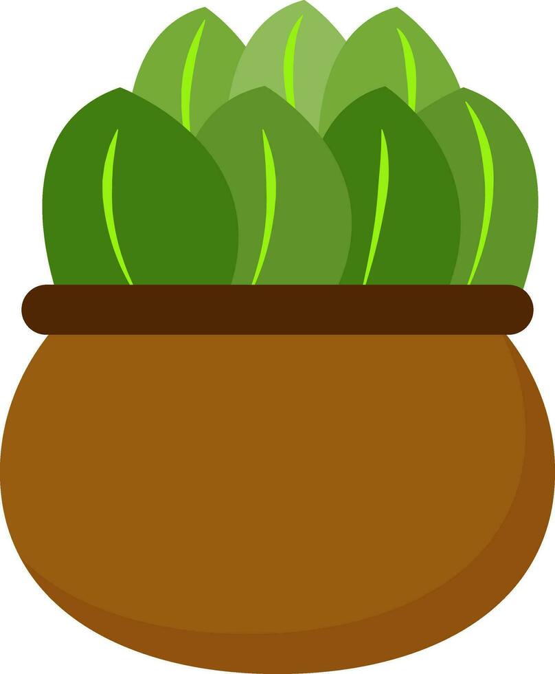 clipart de une vert plante mis en pot sur une marron en terre pot vecteur ou Couleur illustration