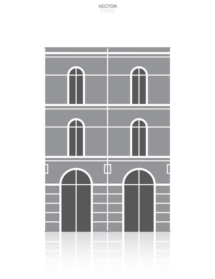 icône du bâtiment. identité architecturale avec la conception des détails et des éléments. vecteur. vecteur