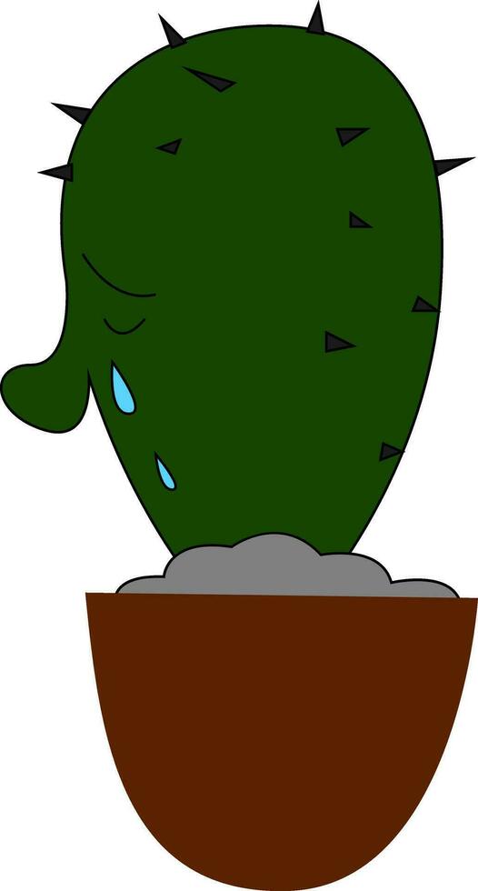 emoji de une pleurs cactus vecteur ou Couleur illustration