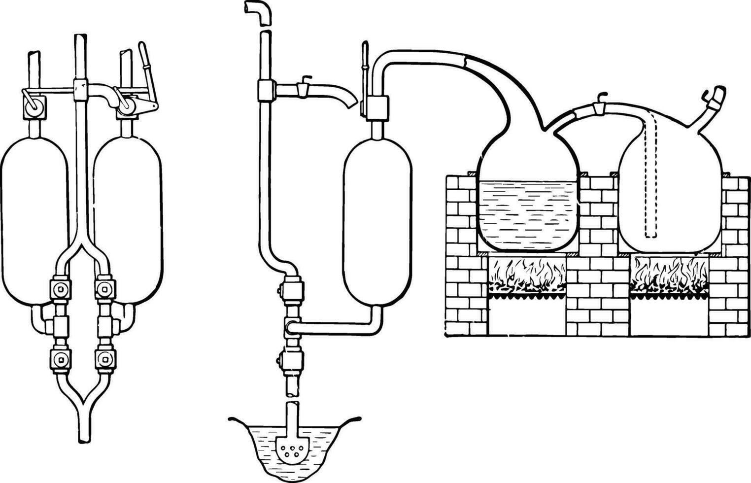 deux navires de Thomas sauvegarde premier vapeur moteur ancien illustration. vecteur