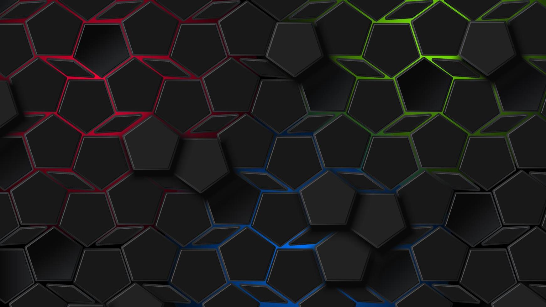 fond hexagonal sombre avec dégradé de couleur vecteur