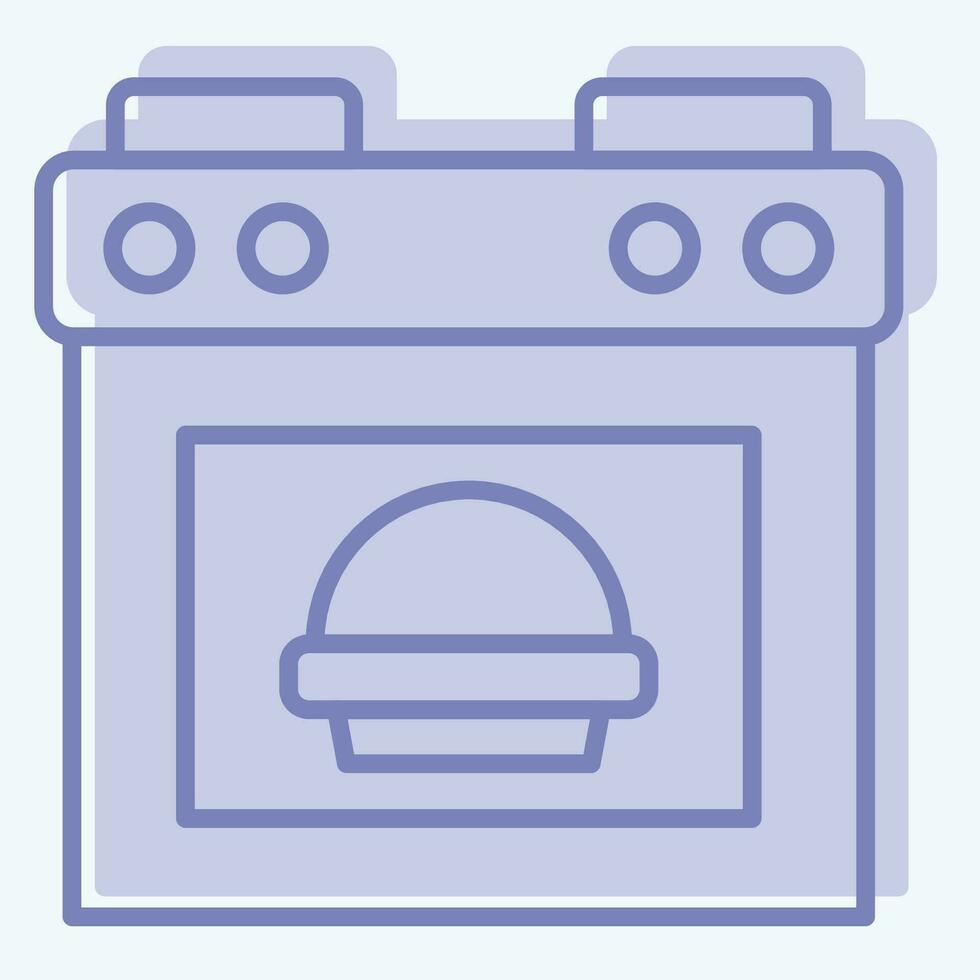 icône cuit pain. en relation à cuisine symbole. deux Ton style. Facile conception modifiable. Facile illustration vecteur