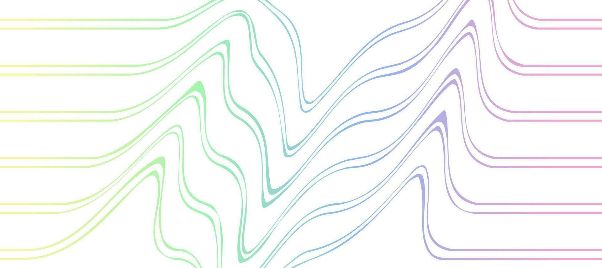 abstrait coloré vagues pente contour avec blanc Contexte vecteur