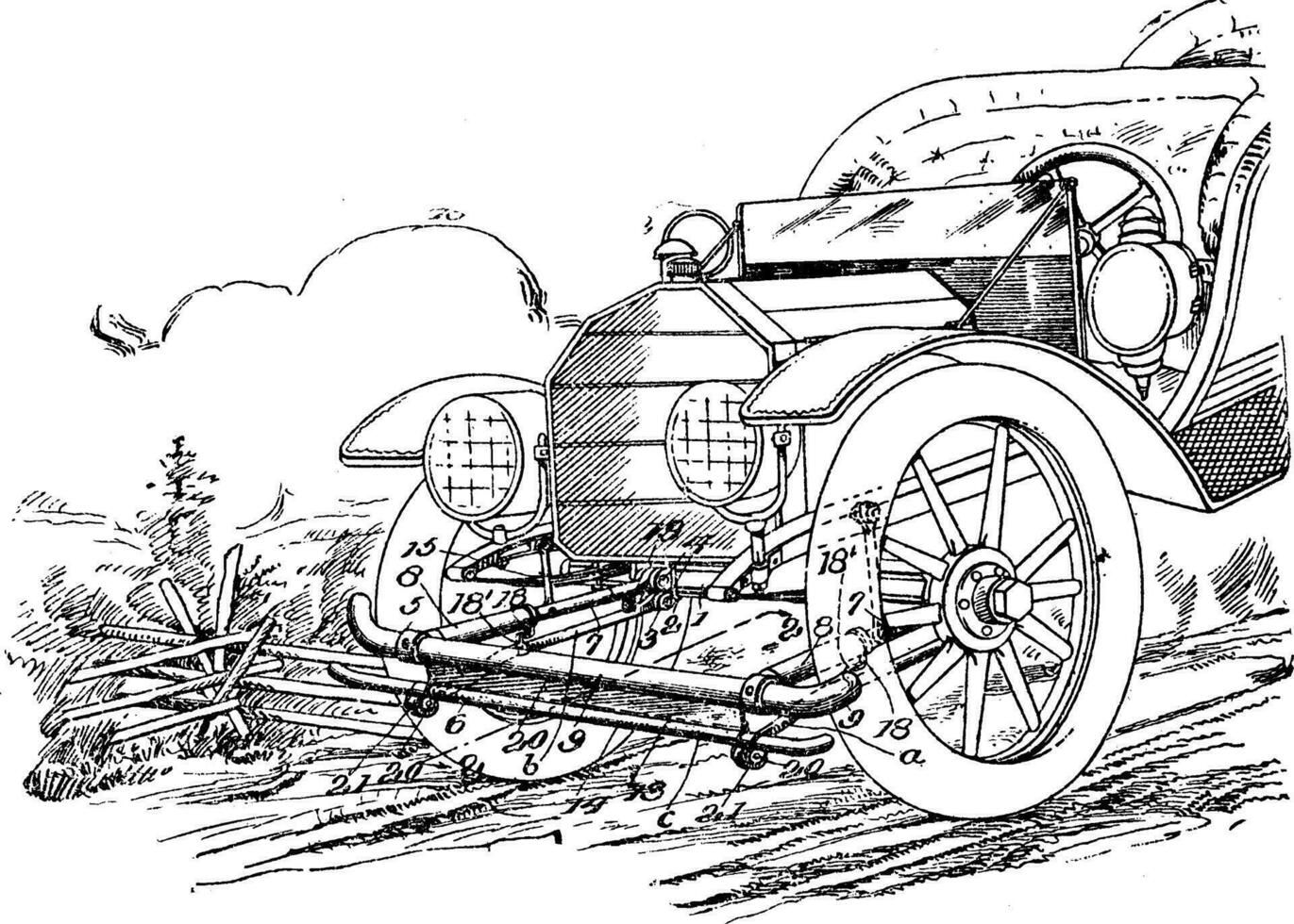 véhicule aile, ancien illustration. vecteur