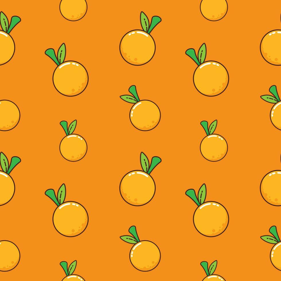 Frais sucré Orange fruit répéter sans couture modèle griffonnage dessin animé style fond d'écran vecteur illustration