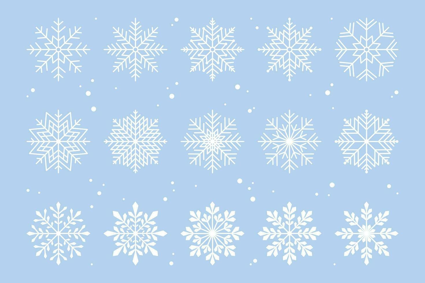 ensemble de flocons de neige et neige. vecteur illustration.