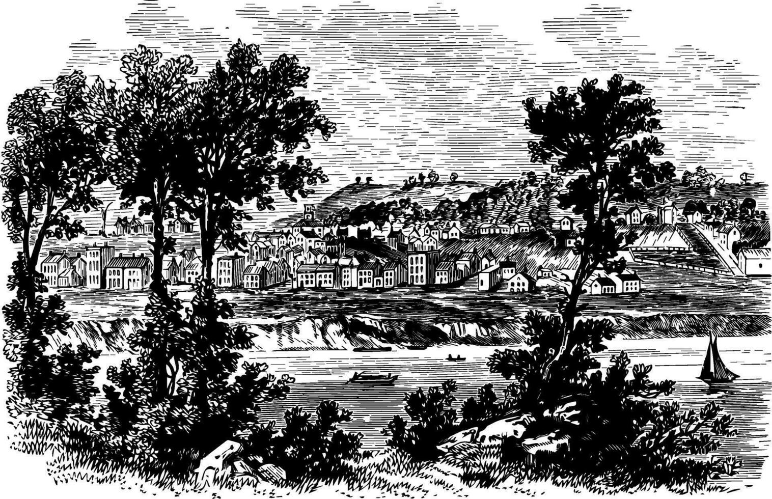 Cincinnati dans 1812 ancien illustration. vecteur