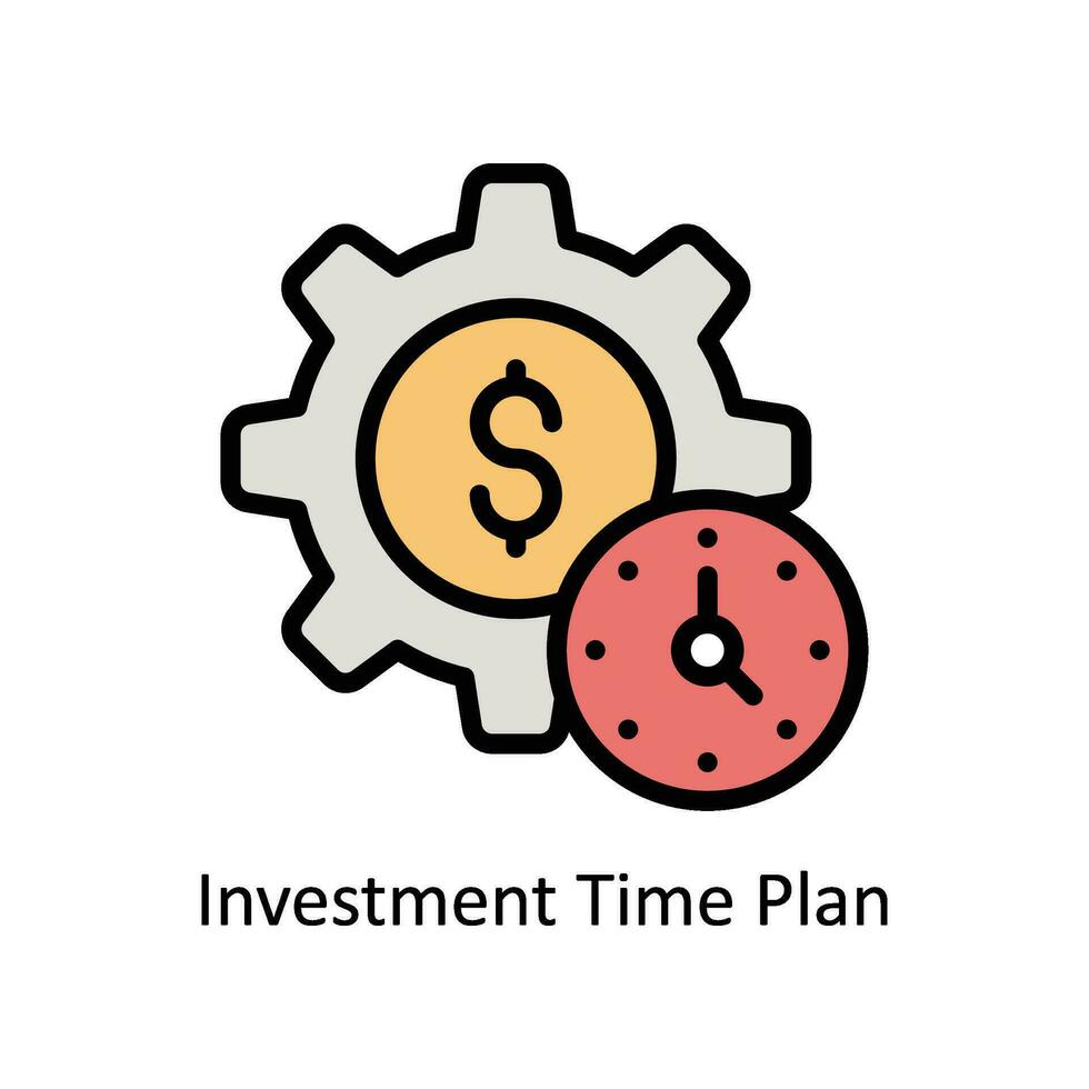 investissement temps plan vecteur rempli contour icône conception illustration. affaires et la gestion symbole sur blanc Contexte eps dix fichier
