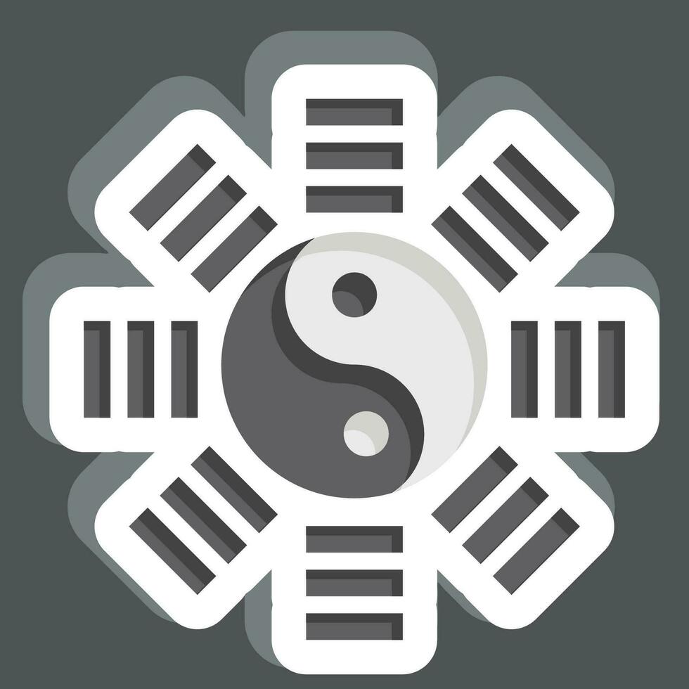 autocollant yin yang. en relation à chinois Nouveau année symbole. Facile conception modifiable. Facile illustration vecteur