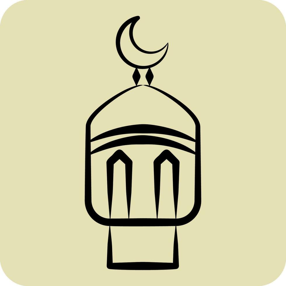 icône lanterne. en relation à Ramadan symbole. main tiré style. Facile conception modifiable. Facile illustration vecteur