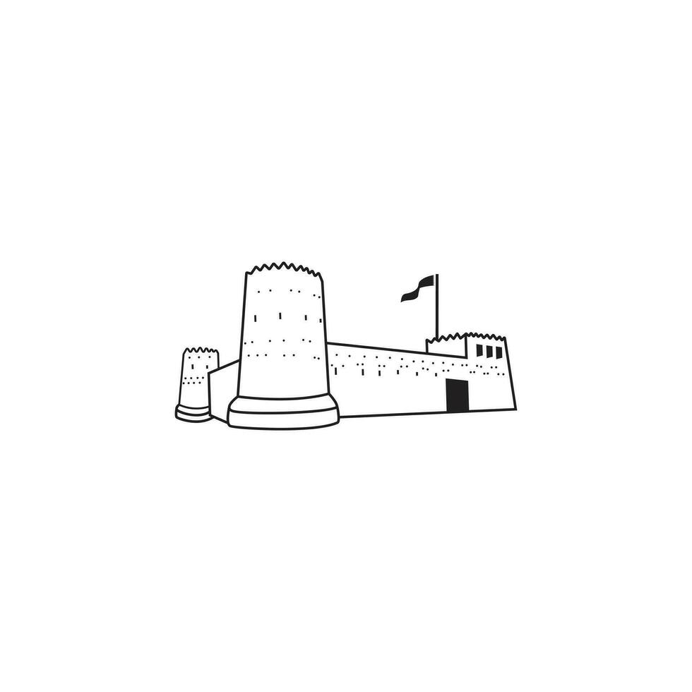 contour forteresse icône logo vecteur
