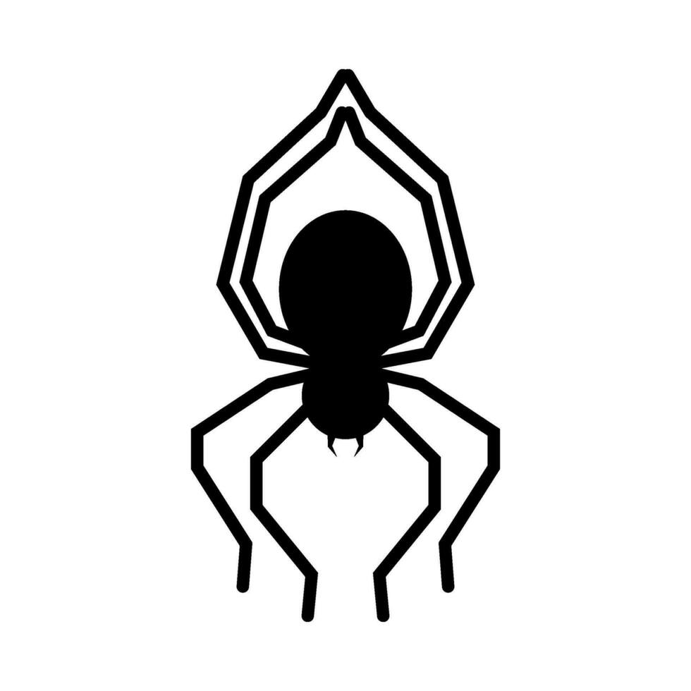 plat illustration de araignée silhouette sur isolé Contexte vecteur