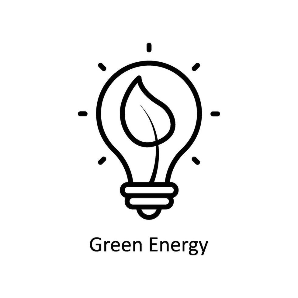 vert énergie vecteur contour icône conception illustration. affaires et la gestion symbole sur blanc Contexte eps dix fichier