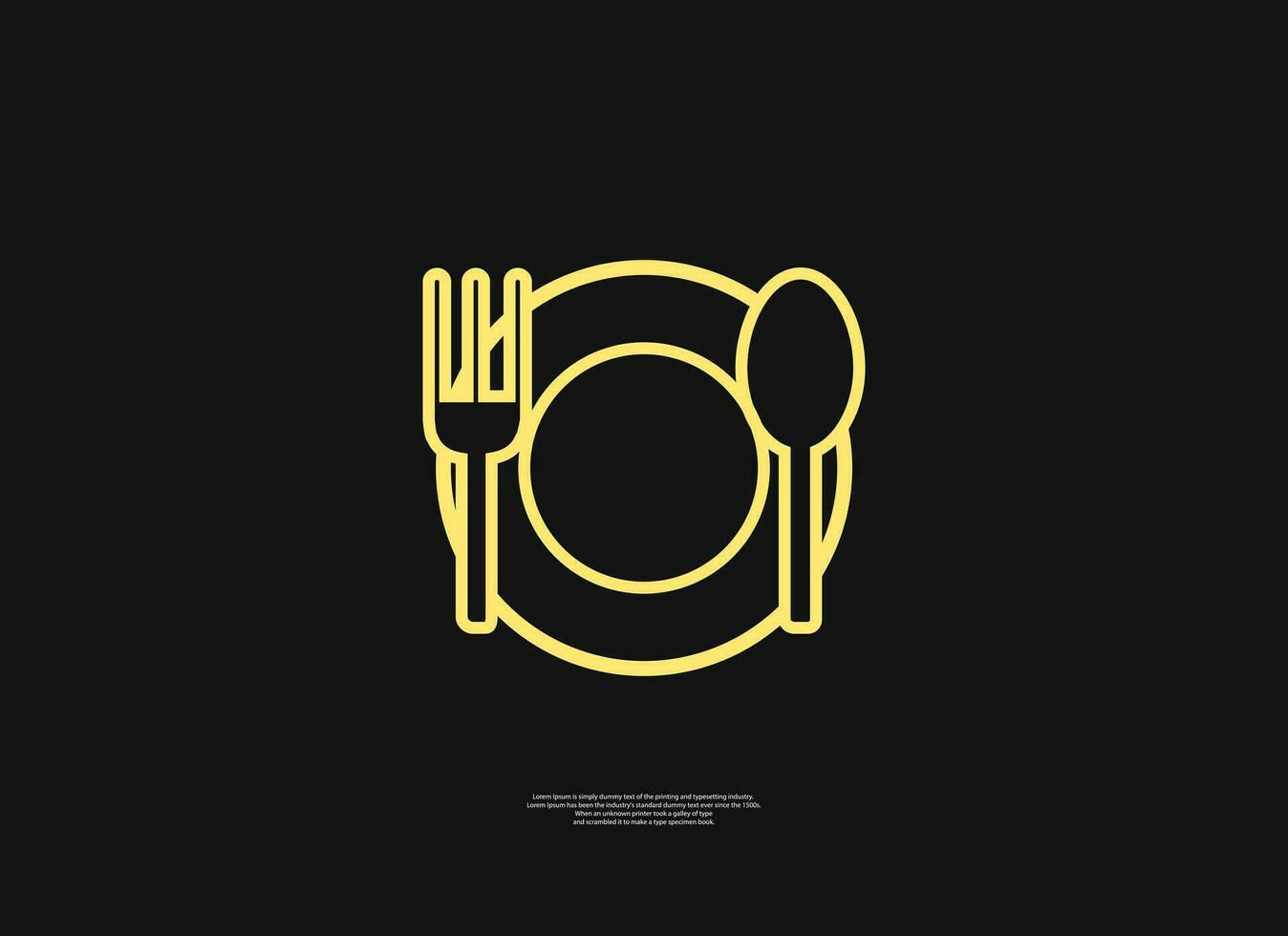 illustration vecteur graphique de icône assiette et cuillère avec style minimaliste