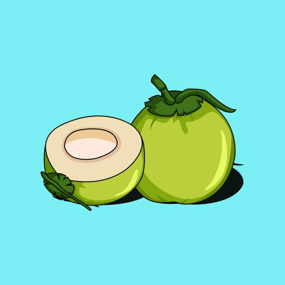 illustration vecteur graphique de noix de coco, adapté pour cuisine pièce illustration, enfants dessin livre, publicité, etc.