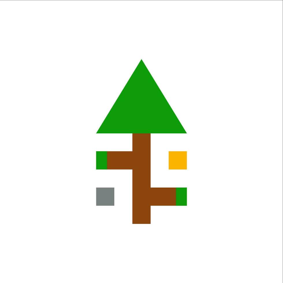 négatif logo 69 avec arbre forme, symbole, concept, vecteur