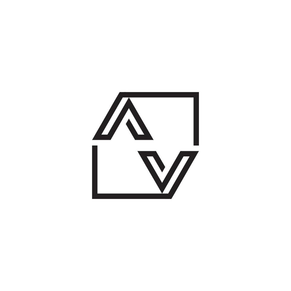 un V futuriste dans ligne concept avec haute qualité logo conception vecteur