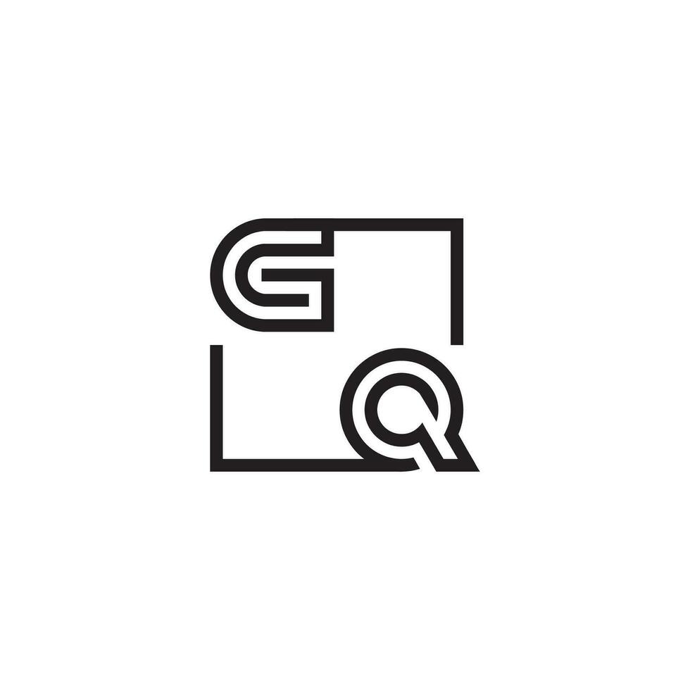 gq futuriste dans ligne concept avec haute qualité logo conception vecteur