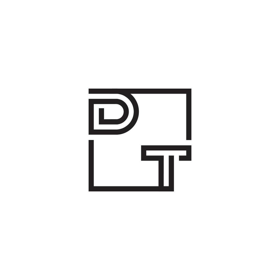 dt futuriste dans ligne concept avec haute qualité logo conception vecteur