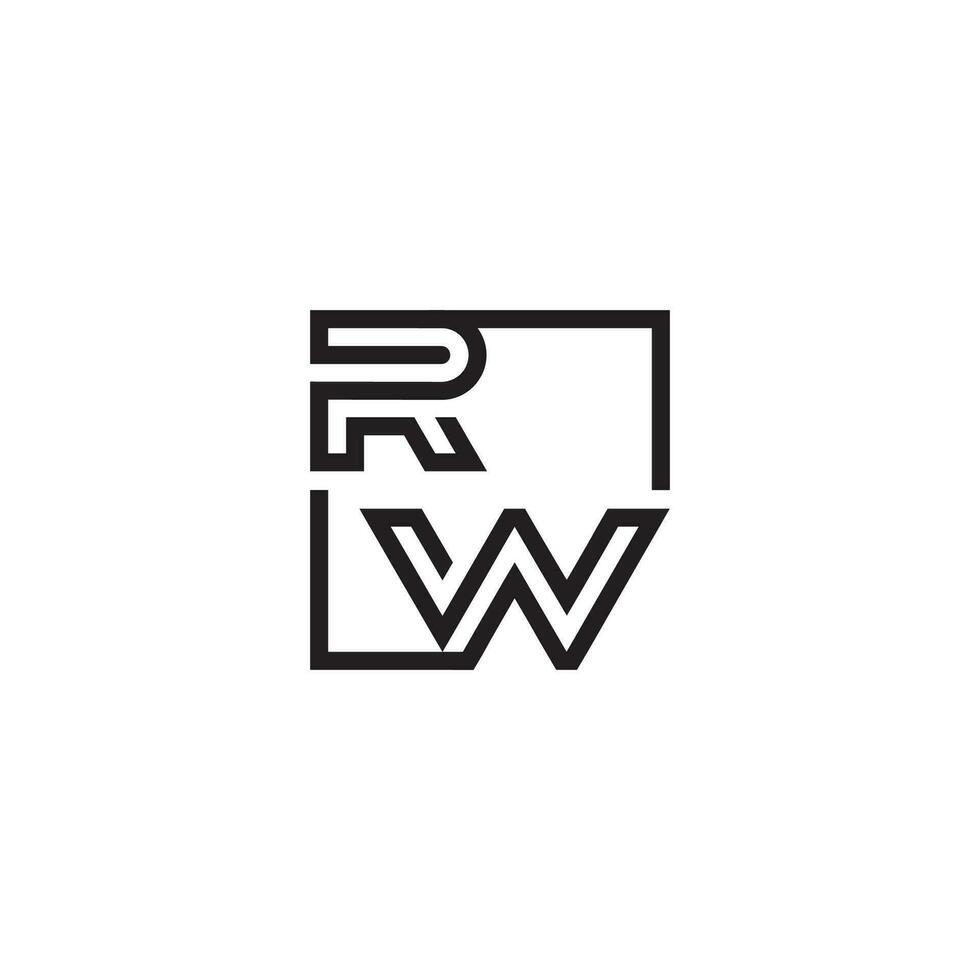 rw futuriste dans ligne concept avec haute qualité logo conception vecteur