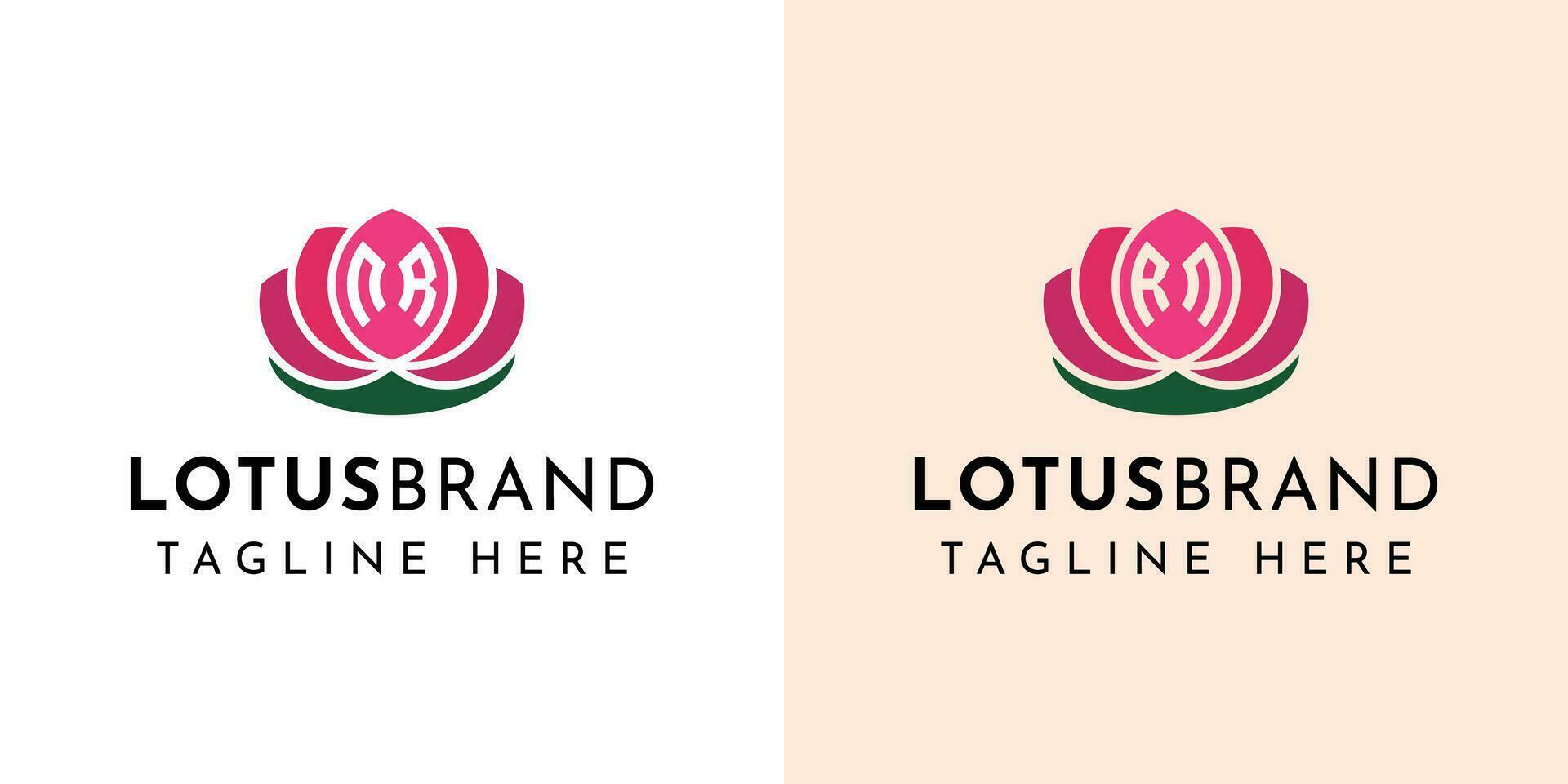 lettre nr et rn lotus logo ensemble, adapté pour affaires en relation à lotus fleurs avec nr ou rn initiales. vecteur