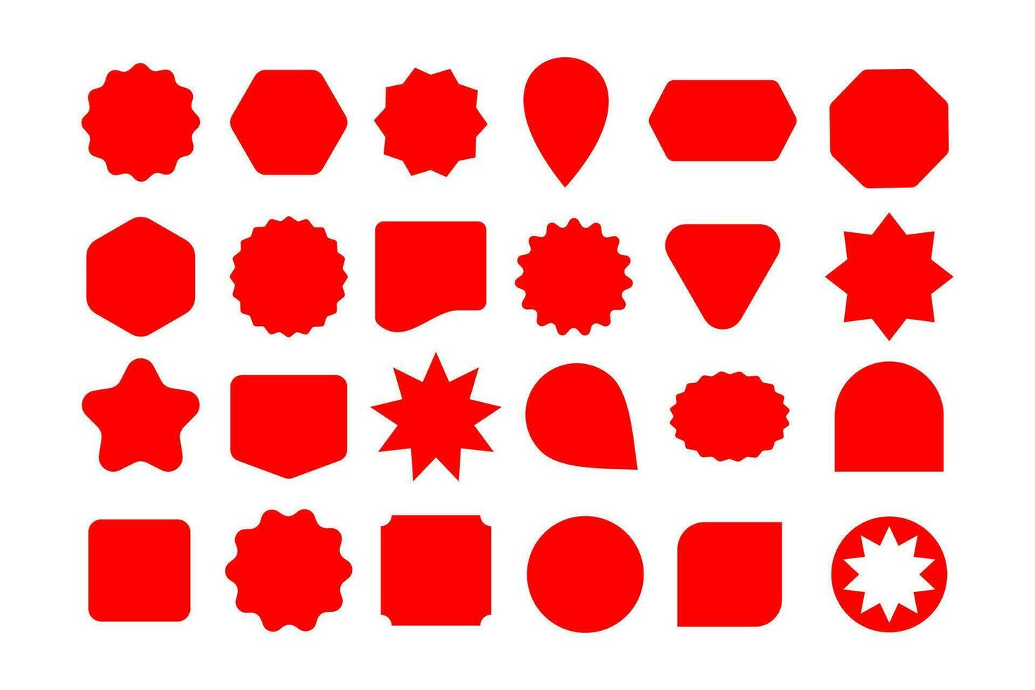 vente remise ensemble rouge Couleur coproduit emblème autocollant offre modèle vecteur
