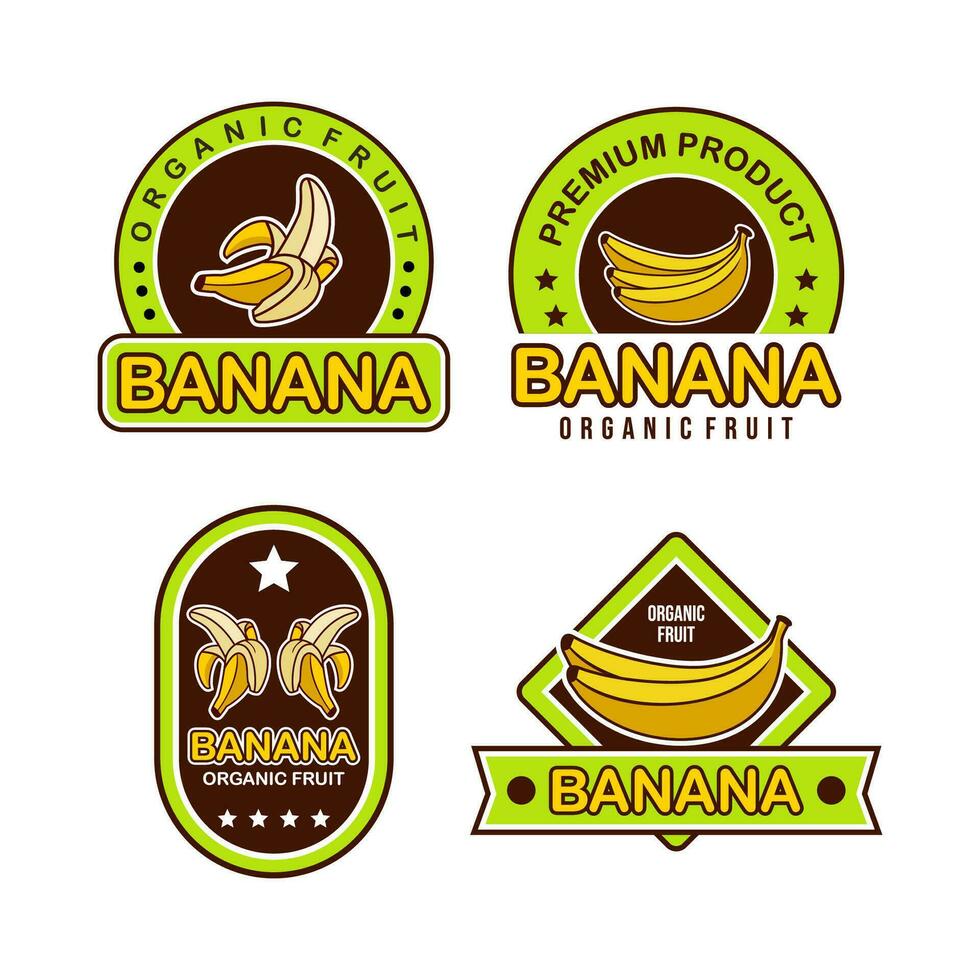 collection illustré banane logos modèle vecteur