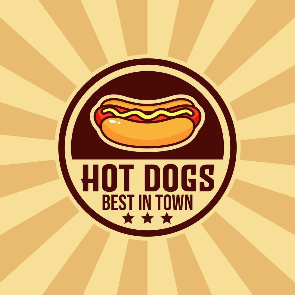 modèle de conception de logo de hot-dog vecteur