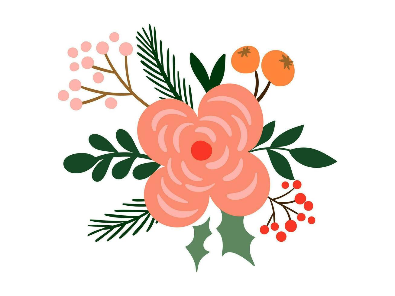floral Noël illustration collection vecteur