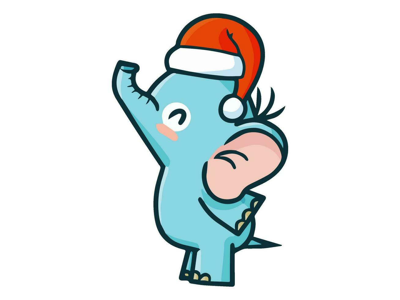 une dessin animé animal portant une Père Noël chapeau vecteur