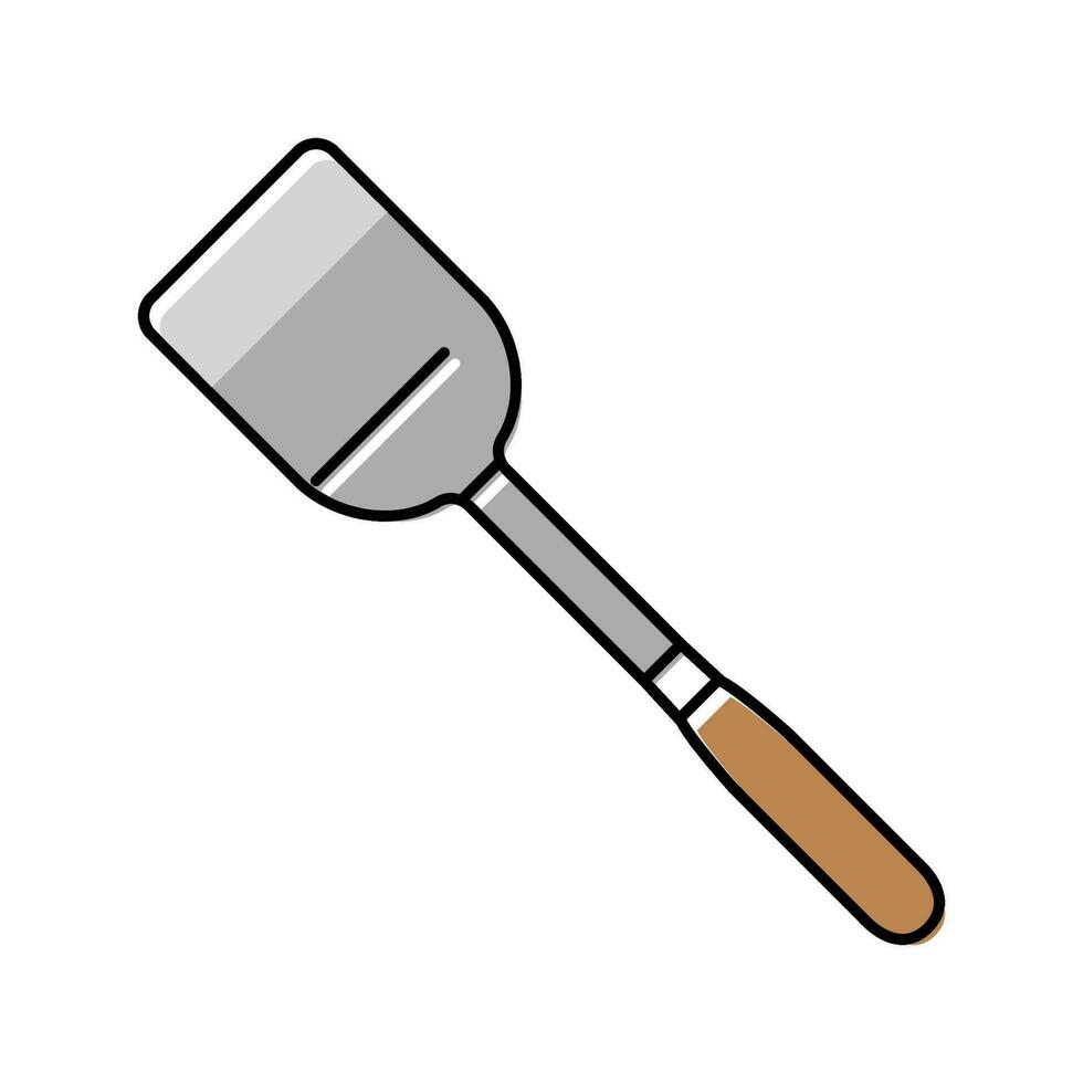 inoxydable acier spatule cuisine ustensiles de cuisine Couleur icône vecteur illustration