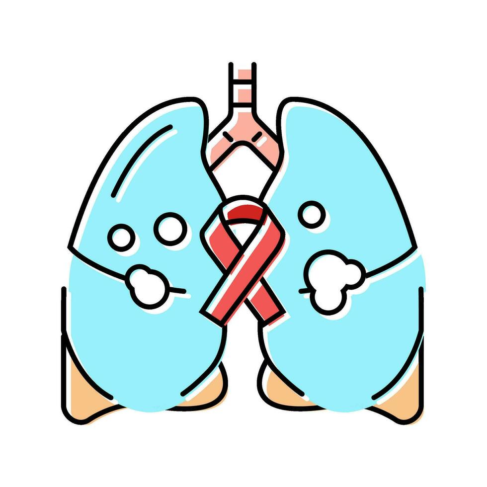 poumon cancer Couleur icône vecteur illustration