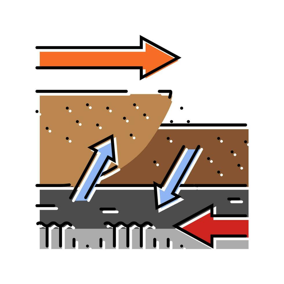 compression poussée tremblement de terre Couleur icône vecteur illustration