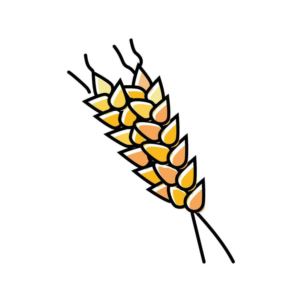 épillets mûr blé Couleur icône vecteur illustration