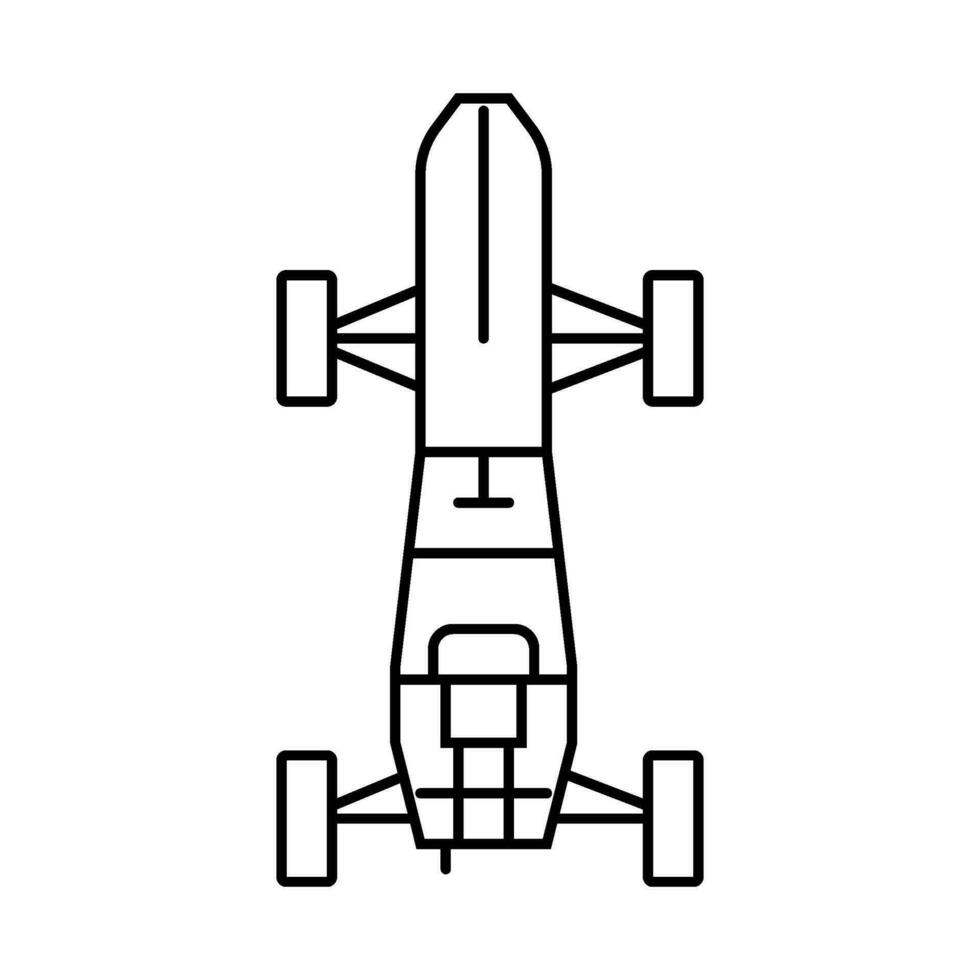 conduire voiture Haut vue ligne icône vecteur illustration