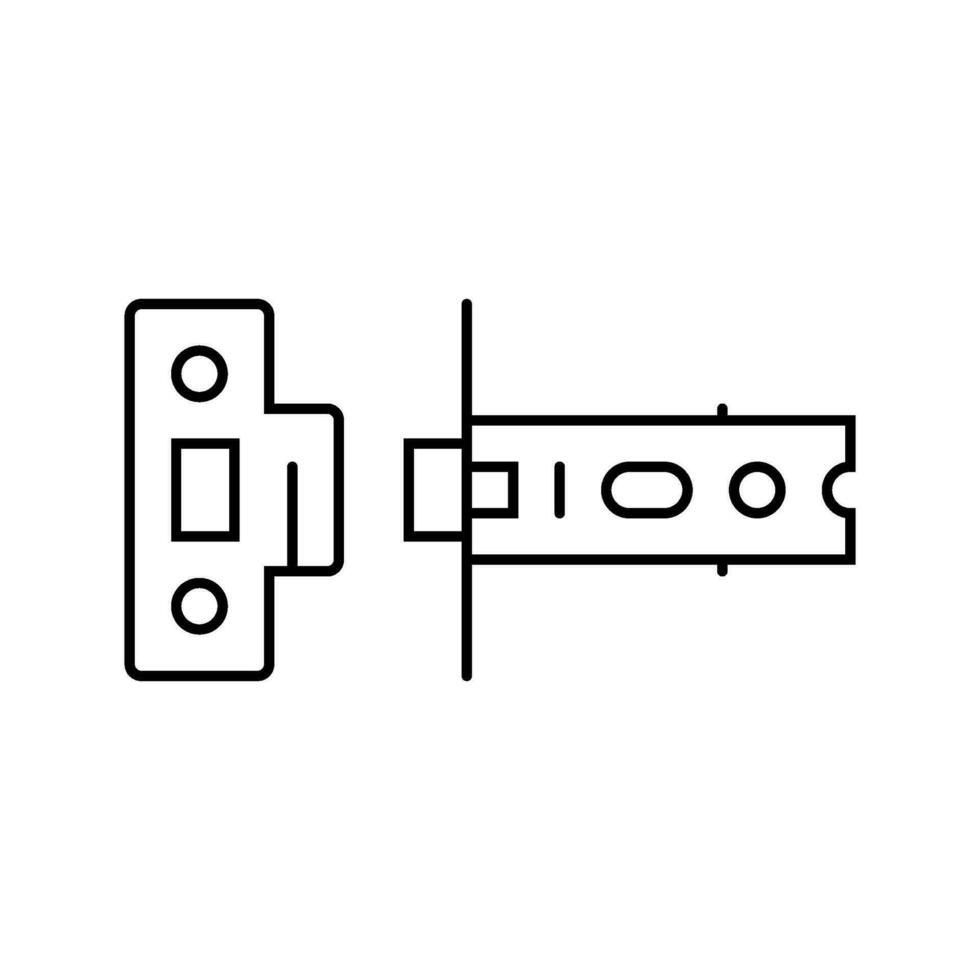 loquet porte Matériel meubles raccord ligne icône vecteur illustration