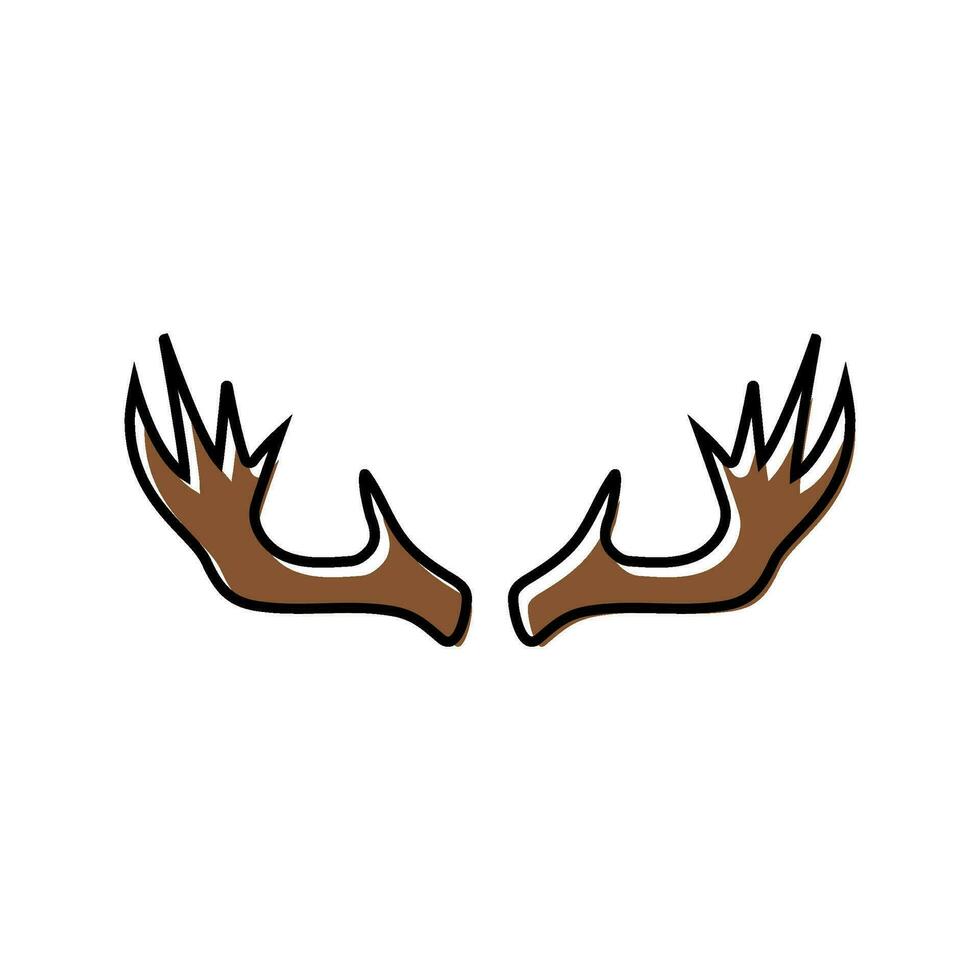 cerf klaxon animal Couleur icône vecteur illustration