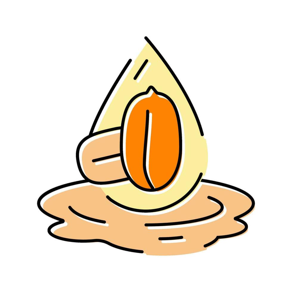 cacahuète pétrole liquide Jaune Couleur icône vecteur illustration