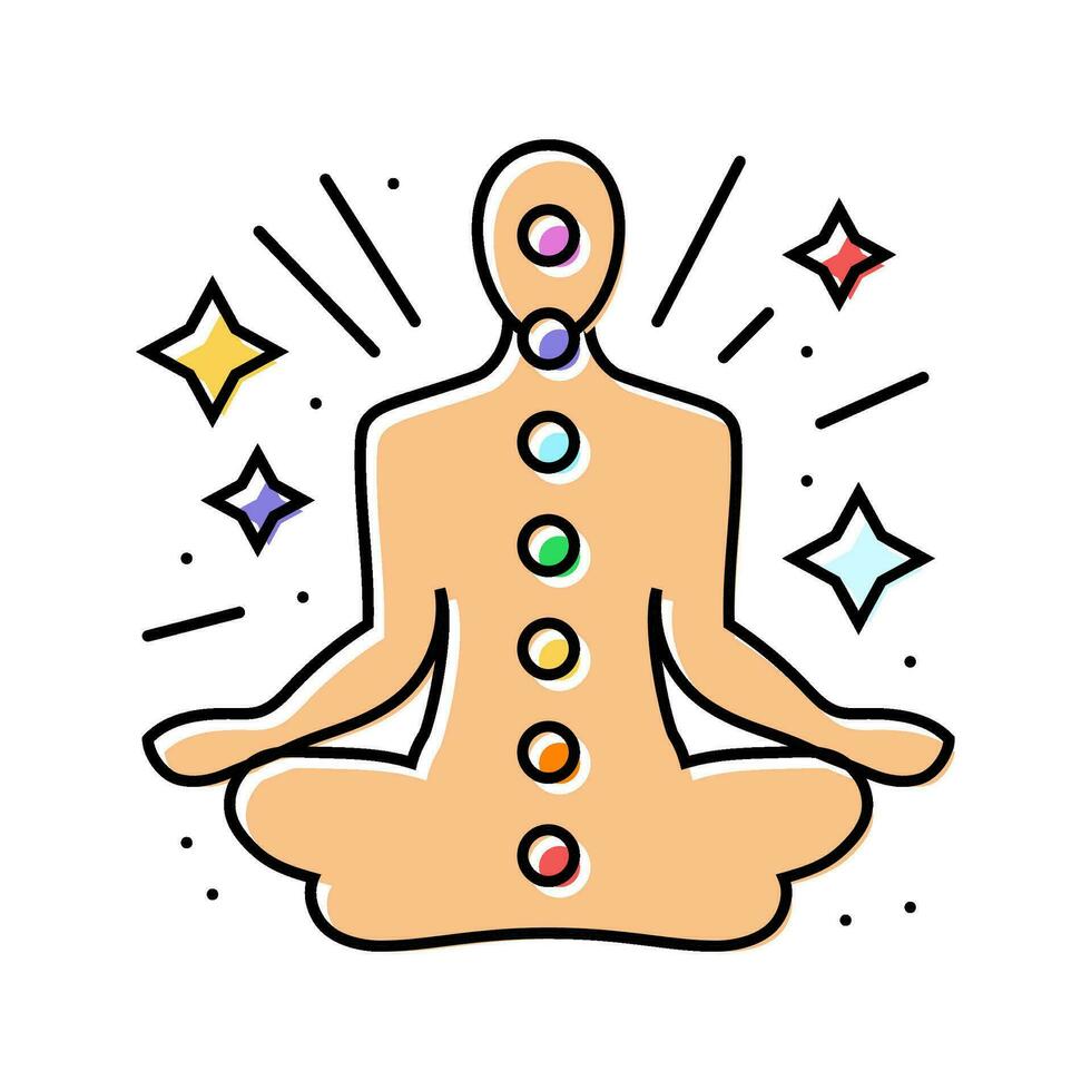 spirituel méditation yoga Couleur icône vecteur illustration