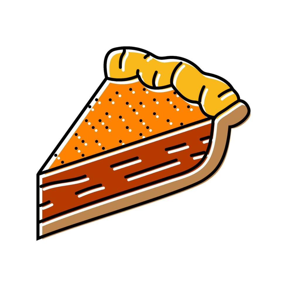 citrouille tarte tranche nourriture casse-croûte Couleur icône vecteur illustration