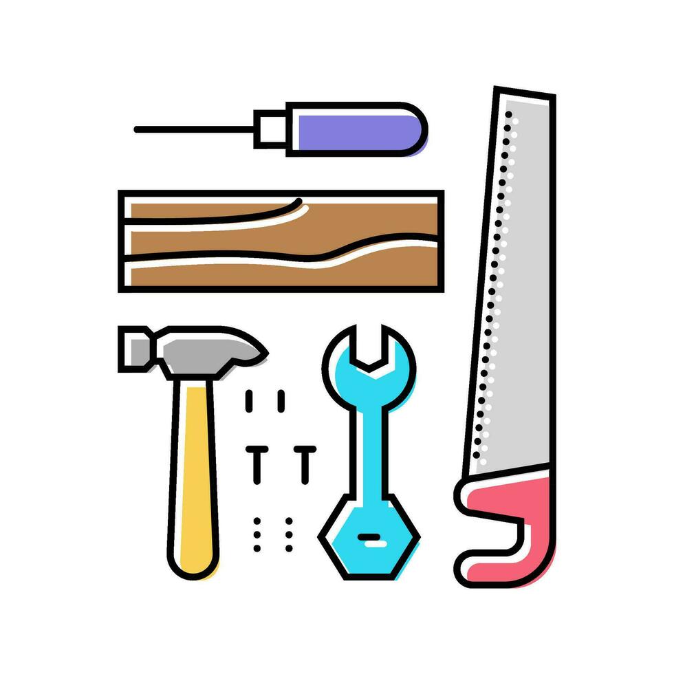 jouet outils bébé Couleur icône vecteur illustration
