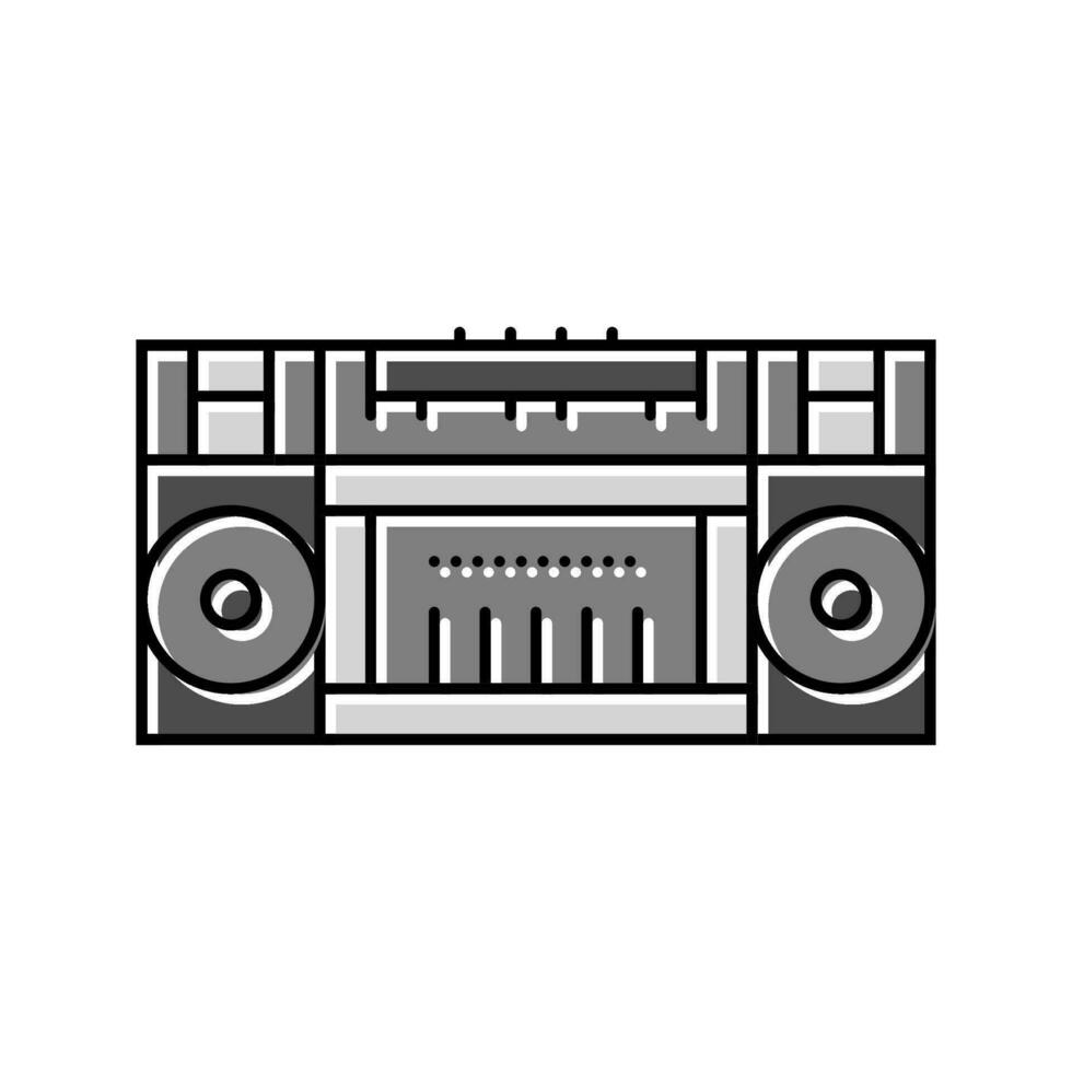 rétro radio branché rétro Couleur icône vecteur illustration