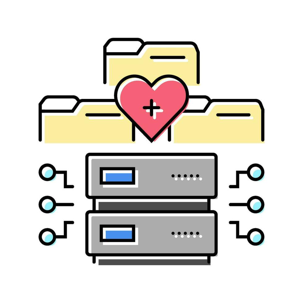 santé Les données une analyse Couleur icône vecteur illustration