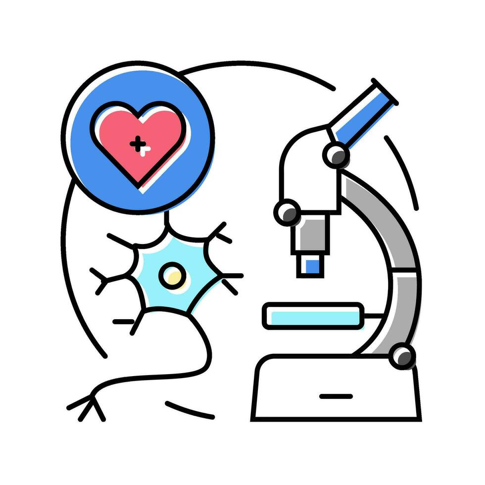 neuroscience recherche biomédical Couleur icône vecteur illustration