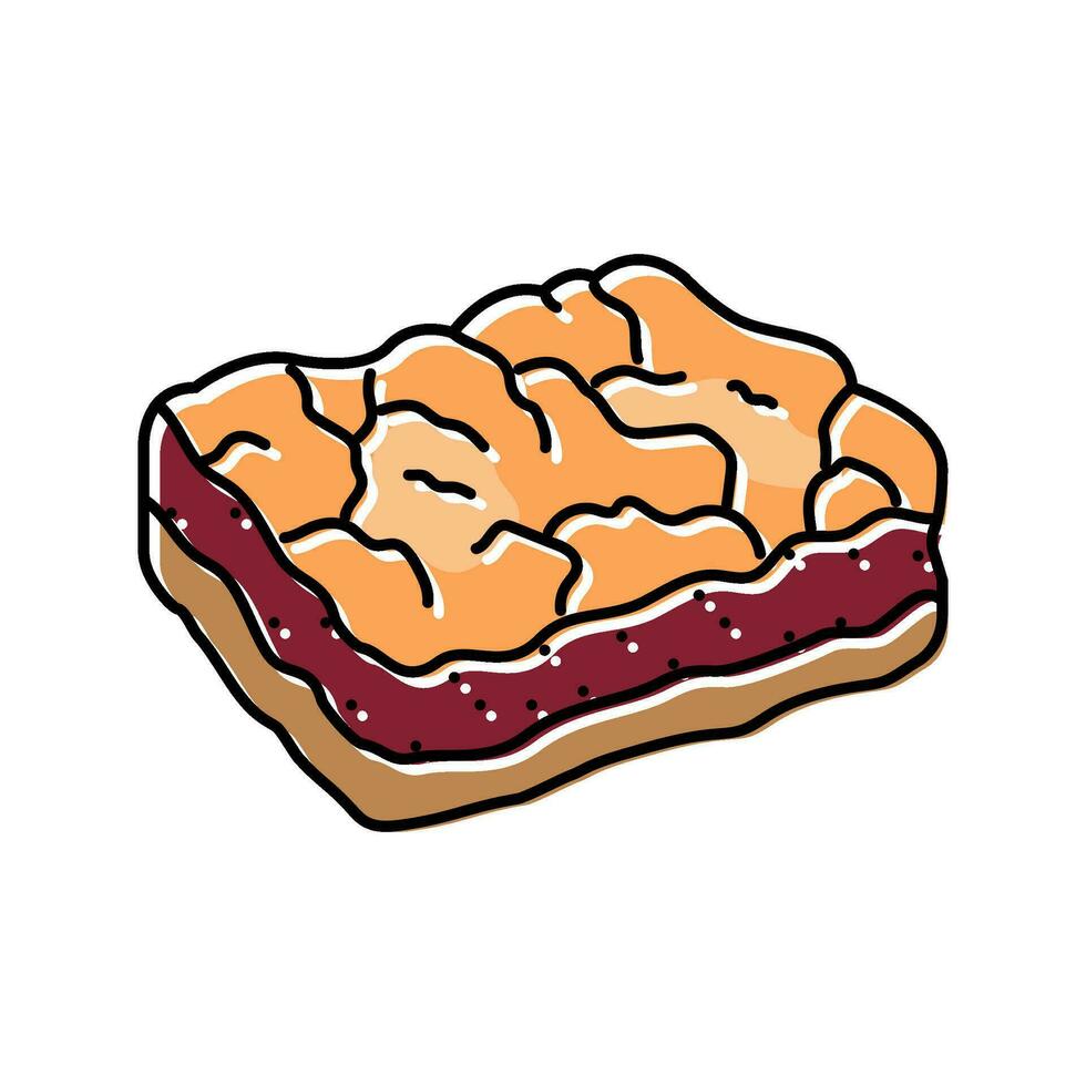 myrtille émietter nourriture casse-croûte Couleur icône vecteur illustration