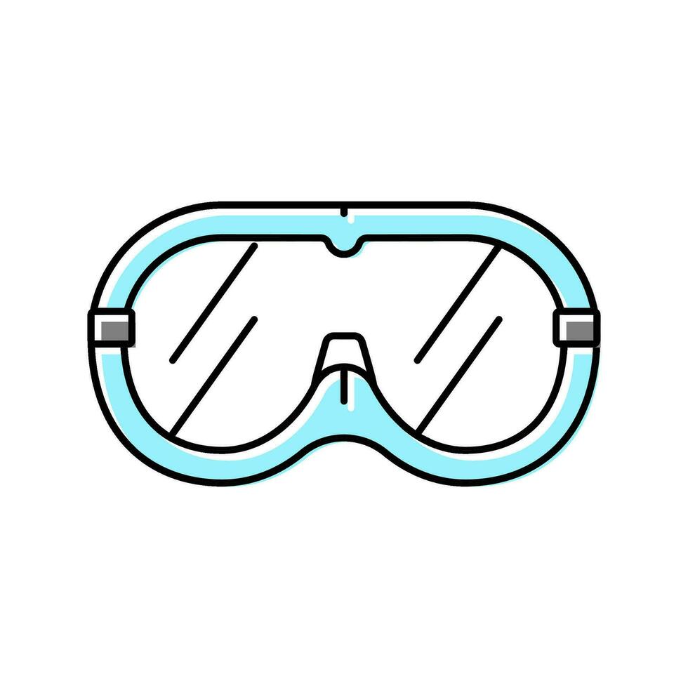sécurité des lunettes de protection ingénieur Couleur icône vecteur illustration