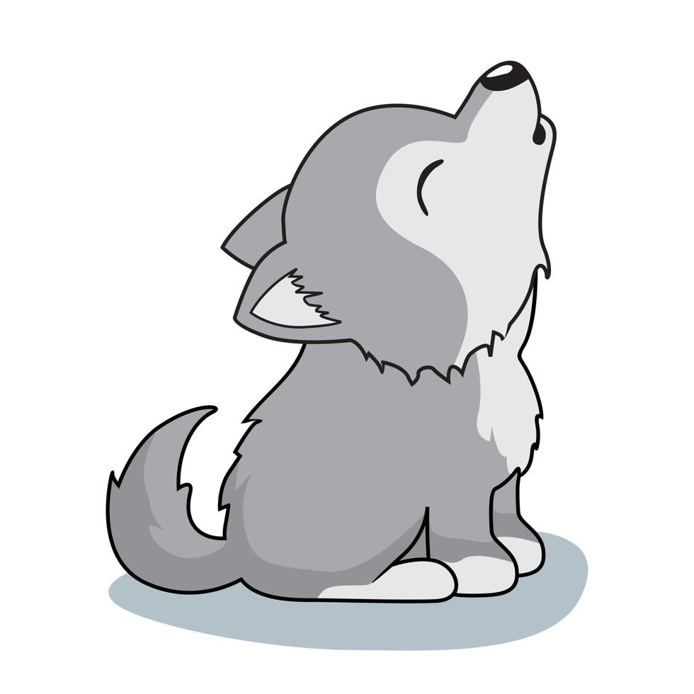 loup dessin animé isolé mignon dessin animé vecteur