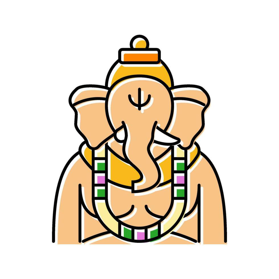 ganesha Dieu Indien Couleur icône vecteur illustration