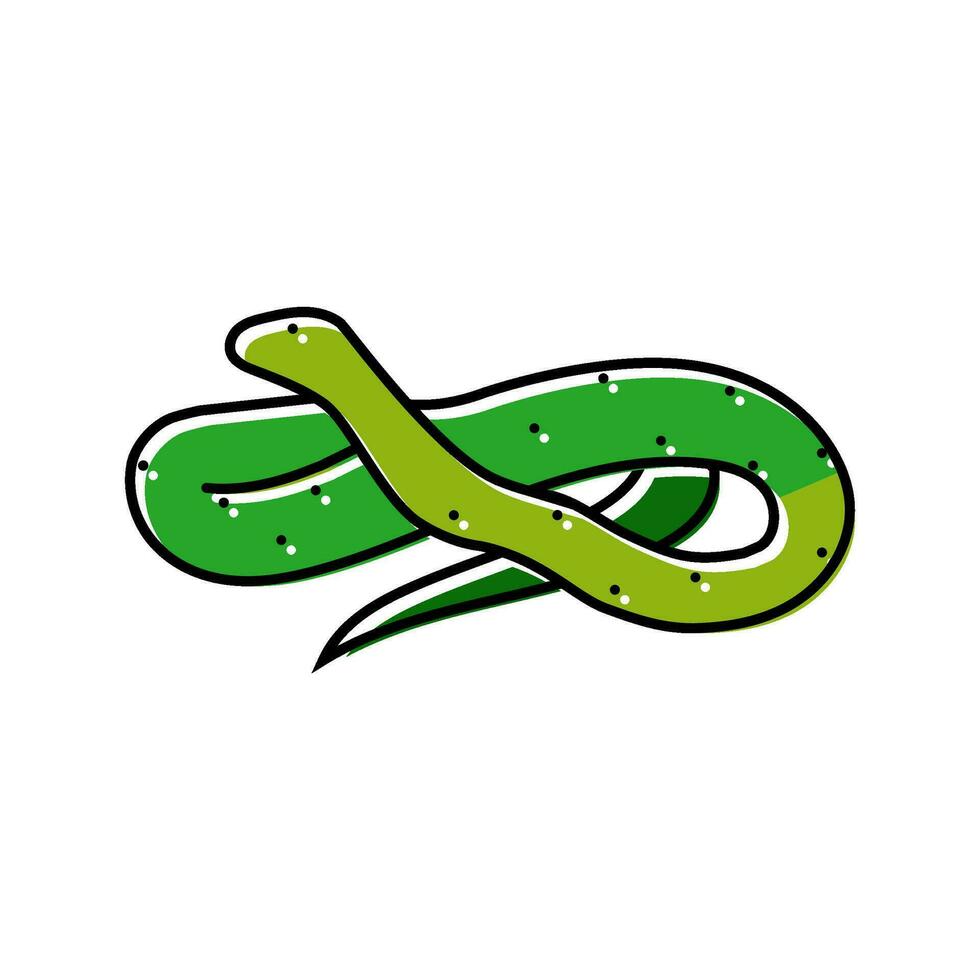 vert arbre python animal serpent Couleur icône vecteur illustration