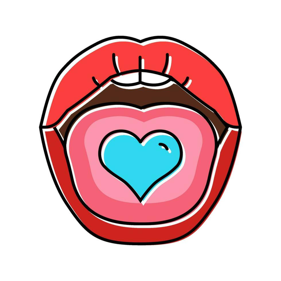 l'amour sexy bouche femelle Couleur icône vecteur illustration